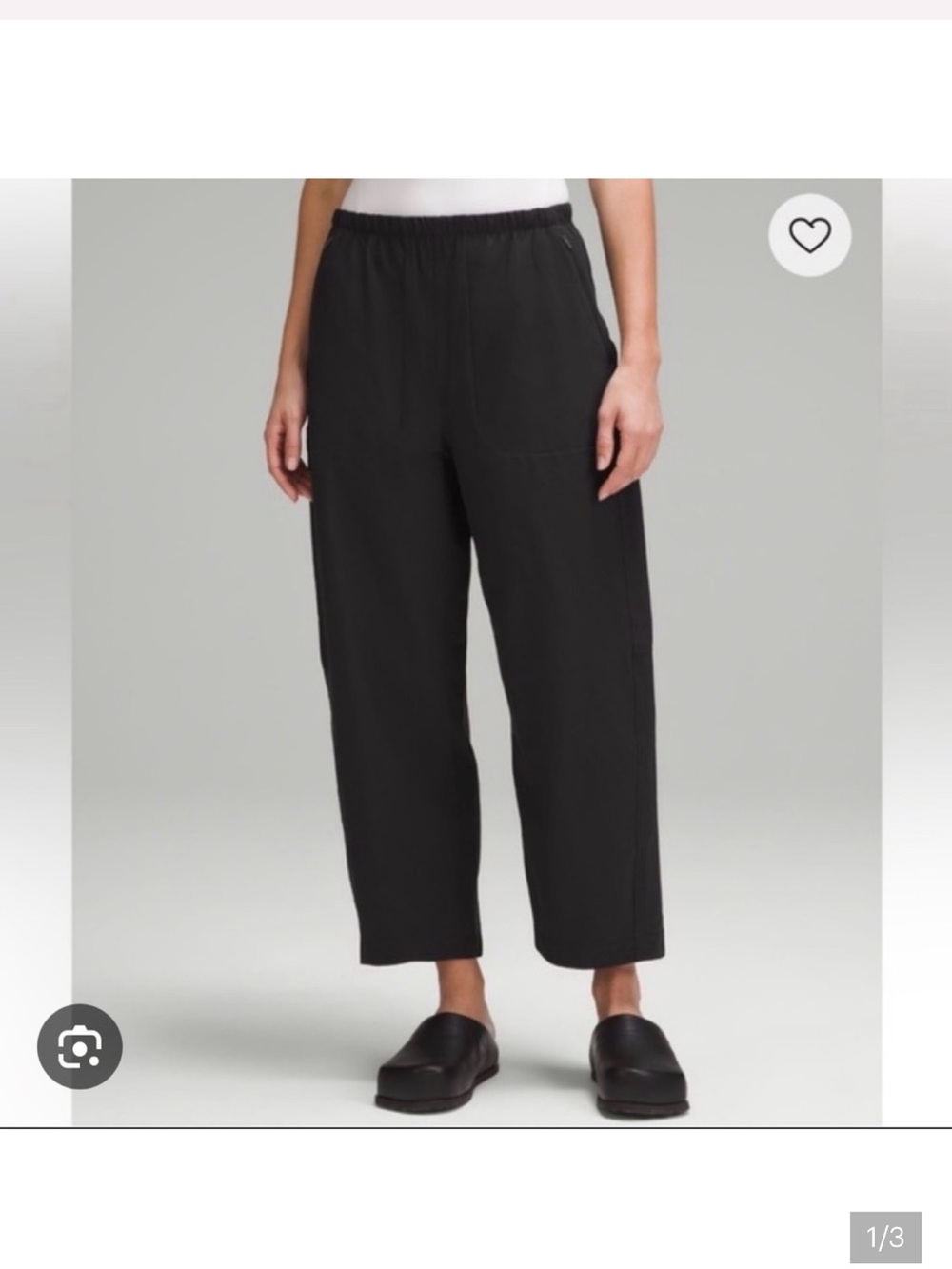 Lululemon barrell Black Women's Elastic-Waist Cropped Pants size 2
